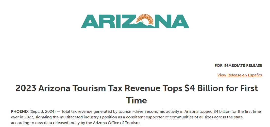 Arizona’s Tourism Tax Revenue Hits All-Time High